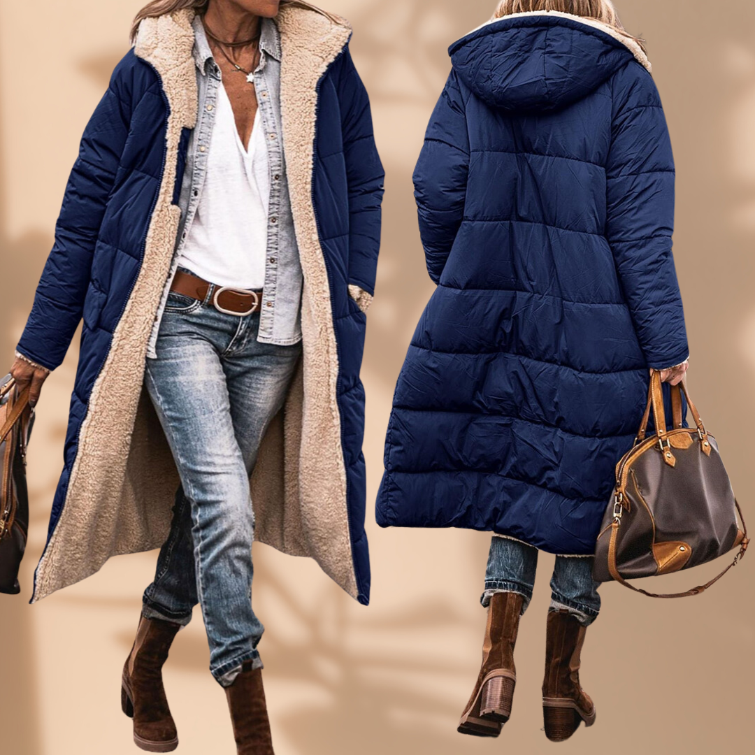 Women's Waterproof Winter Jacket - Windproof Black Coat with Hood