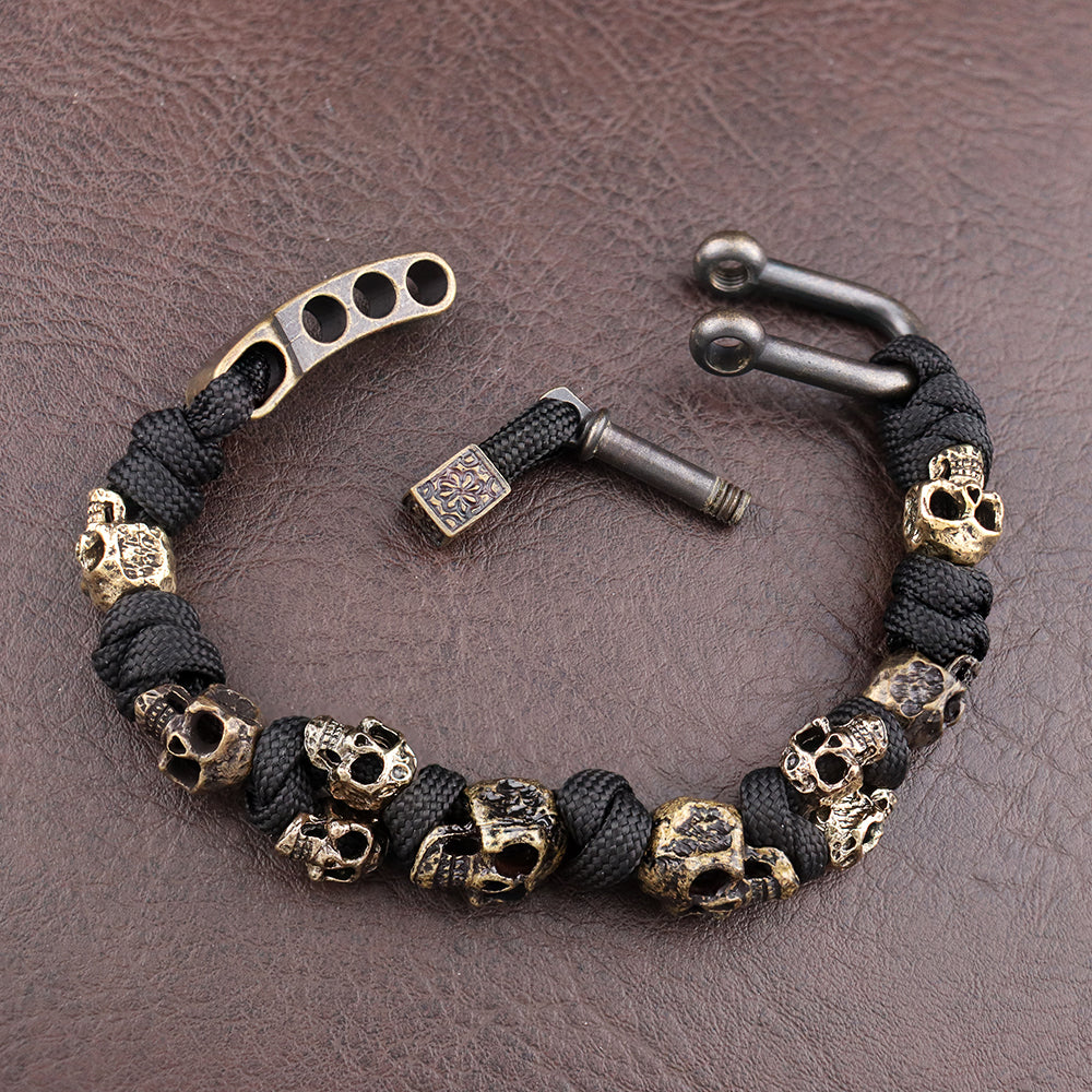 Skull Bracelet Adjustable Alloy Chain - Gothic Style