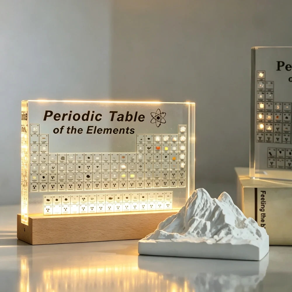 Illuminated Periodic Table Display – 83 Real Element Samples