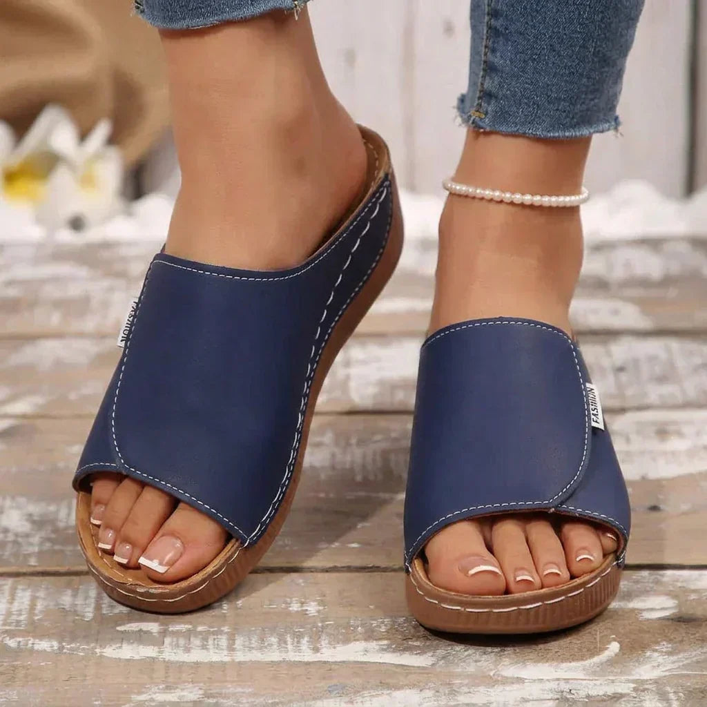 Women's Slip-On Sandals with Mid-Heel Platform
