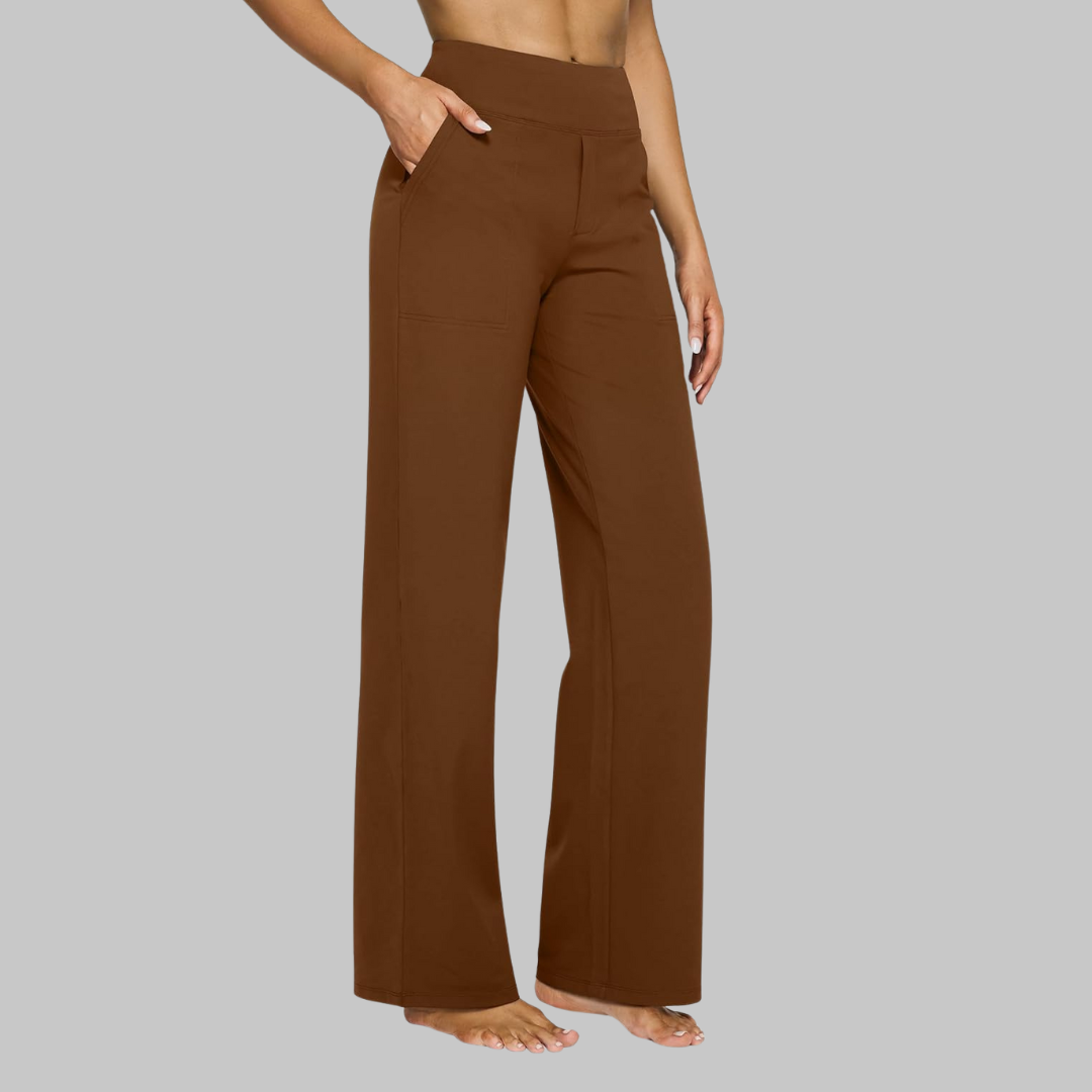 Women's High-Waist Stretch Pants – Soft Comfort Fit Trousers