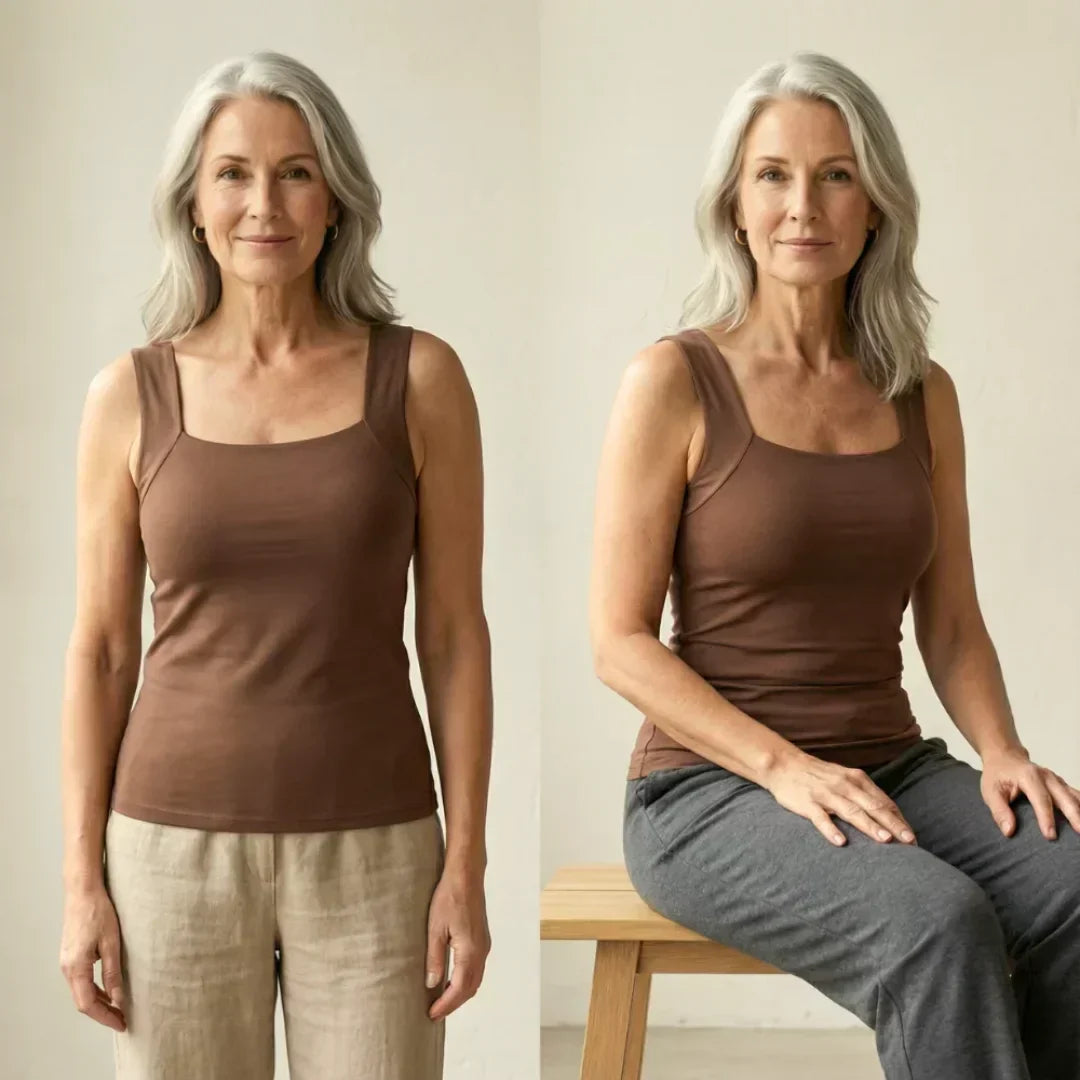 Women's Built-In Bra Tank Top - Soft Stretch Comfort Top