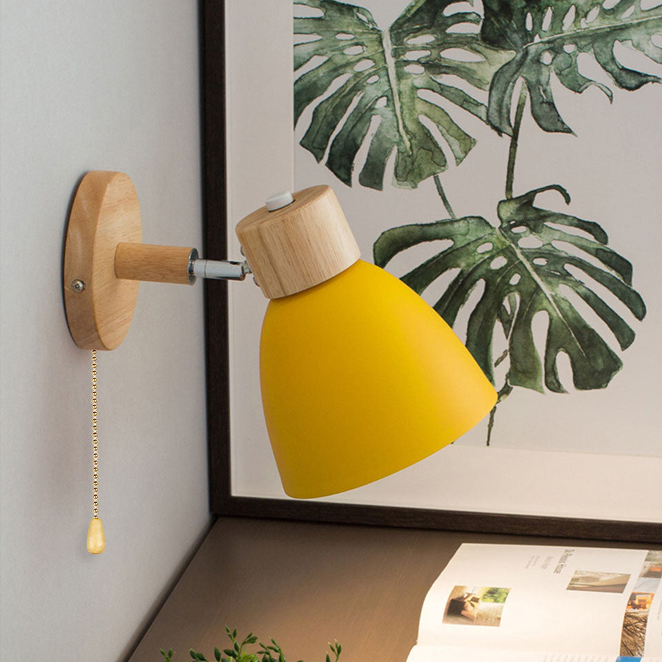 Wall Light for Living Room with Angled Arm and Conical Shade