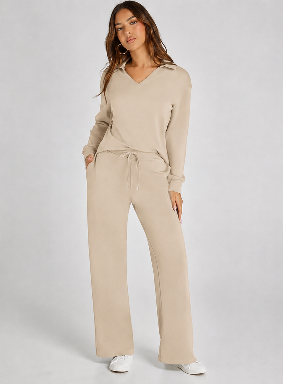 Women's Two-Piece Loungewear Set – Soft Fabric, Long Sleeves