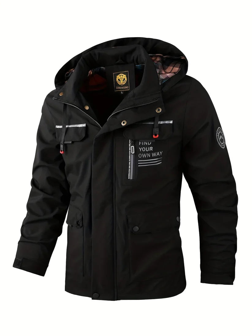Men's Waterproof Winter Jacket with Hood - Insulated Coat