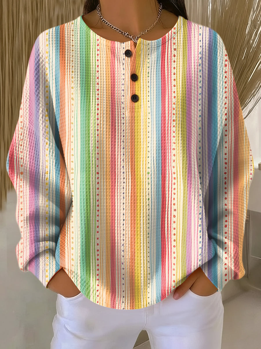 Women's Waffle Knit Jumper – Soft Brushed-Lining Sweater