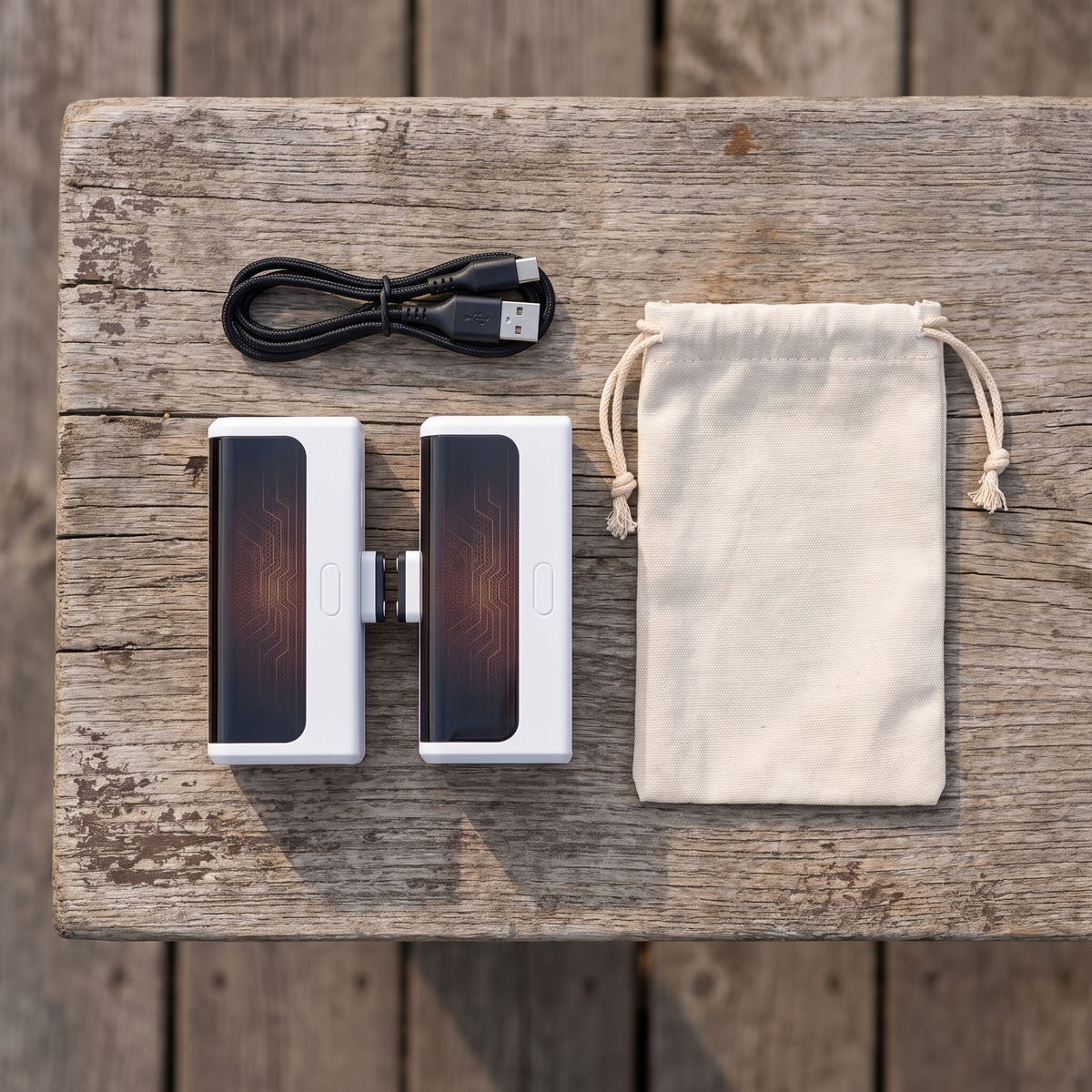 Rechargeable Hand Warmers Set of 2 - 6000 mAh, Dual-Sided Heat