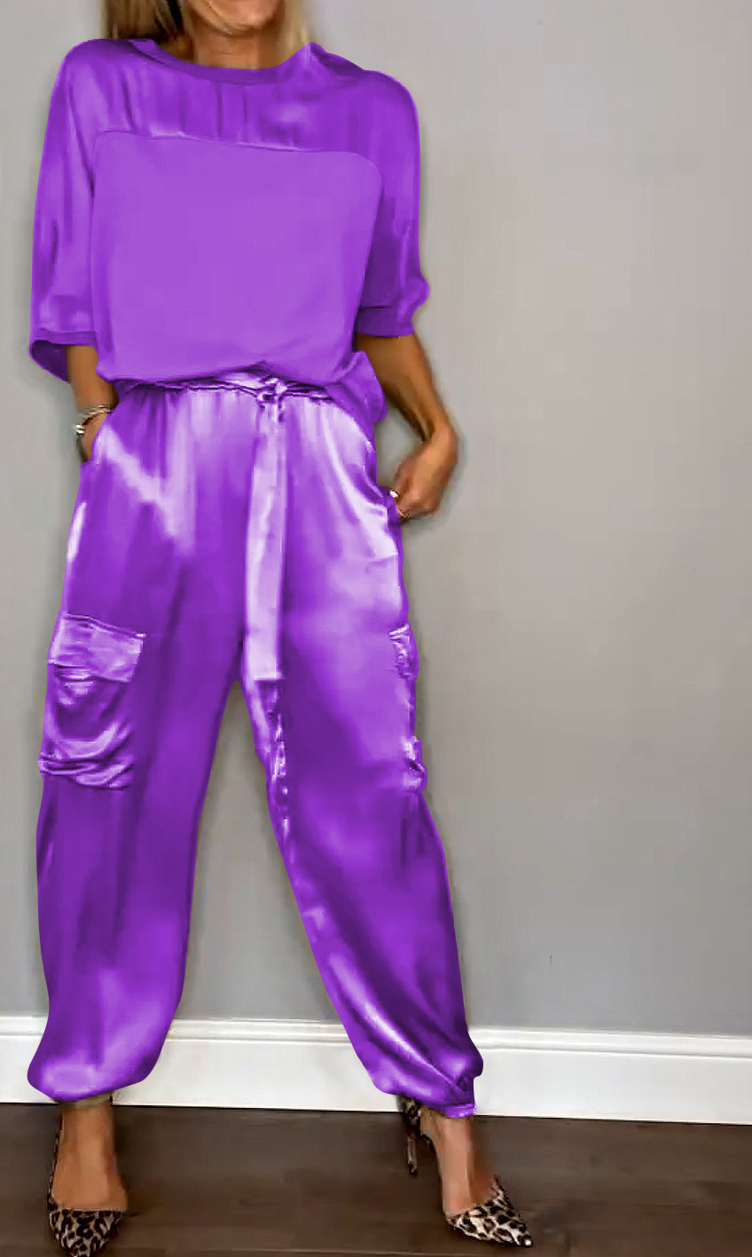 Women's Shirt and Shorts Set with Pockets