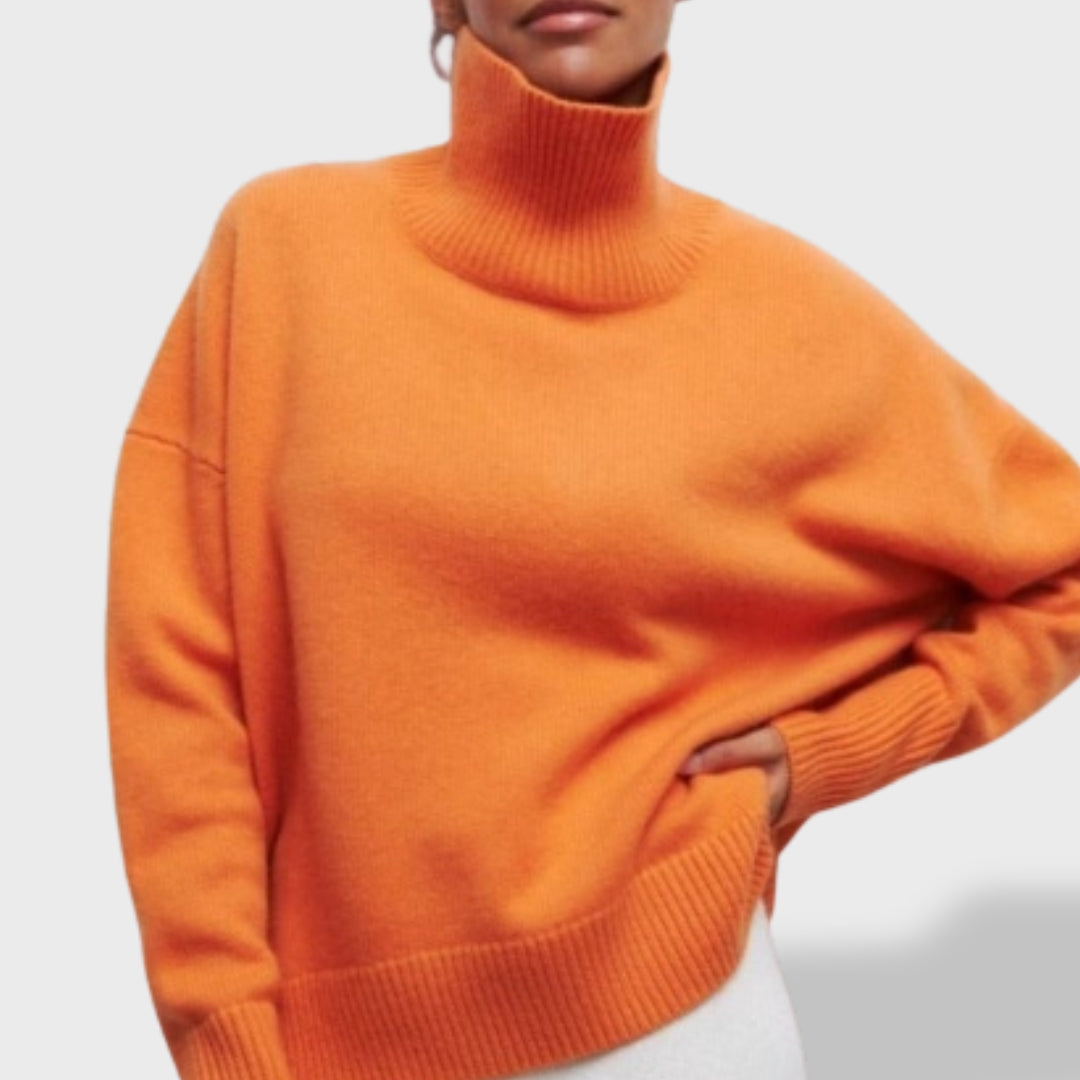 Women's Swan Neck Jumper - Soft Knit Pullover