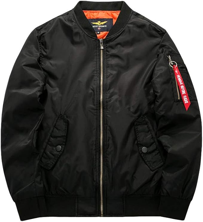 Men's Padded Bomber Jacket with Zip Pockets