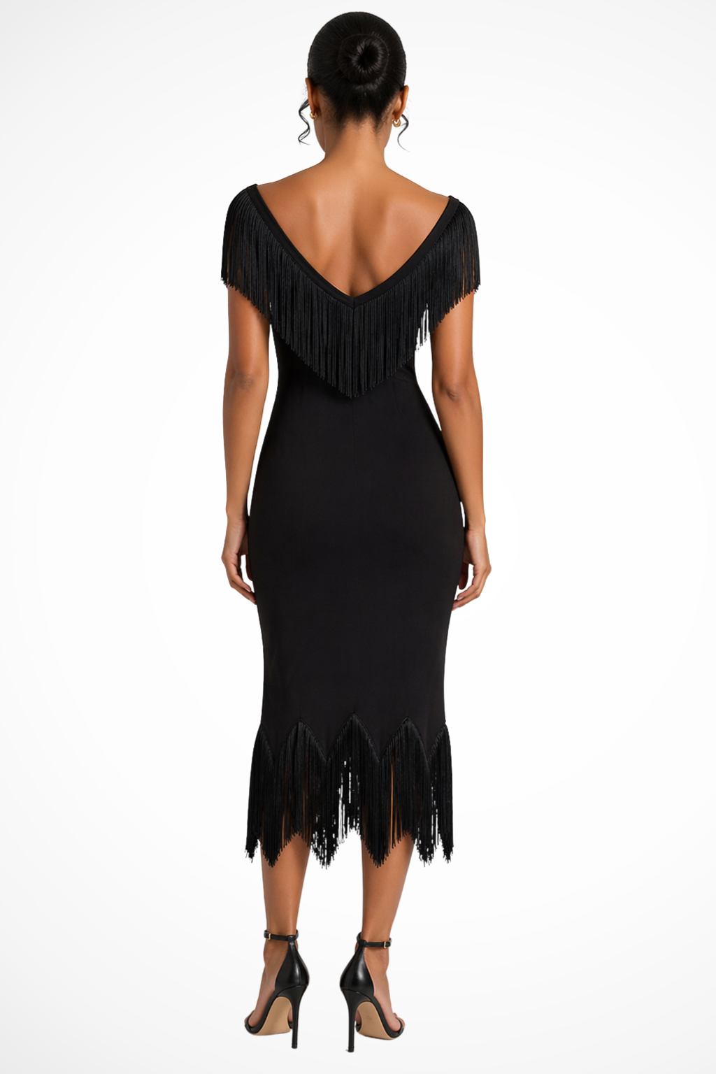 Women's Off-Shoulder Fringe Dress - Midi & Mini Length