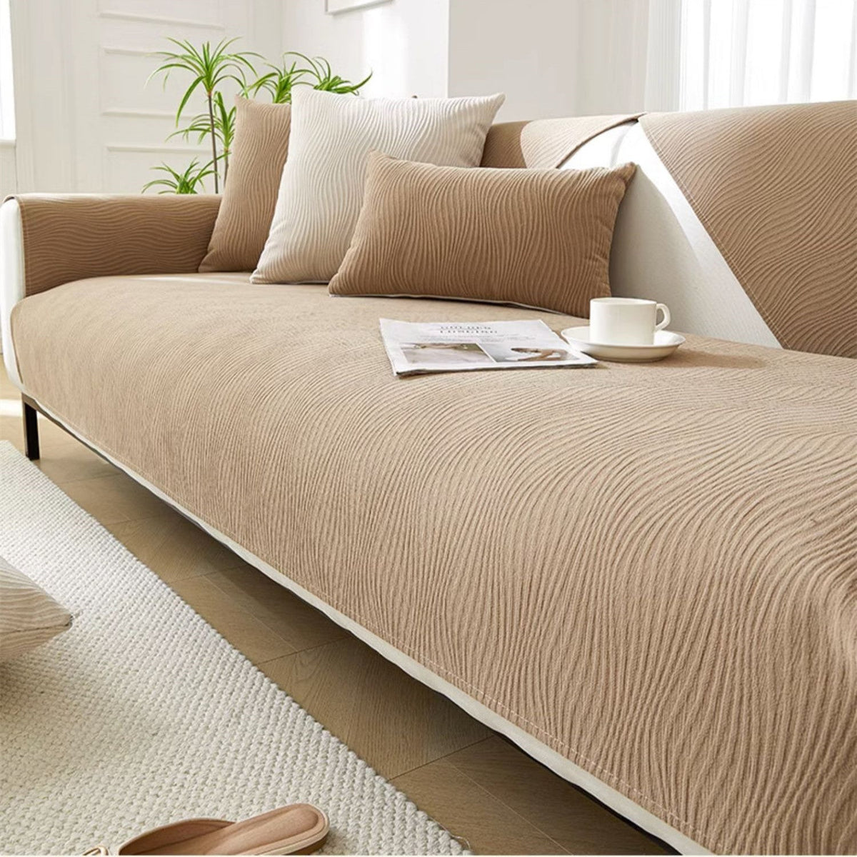 Stretch Chenille Sofa Cover - Non-Slip Couch Protector