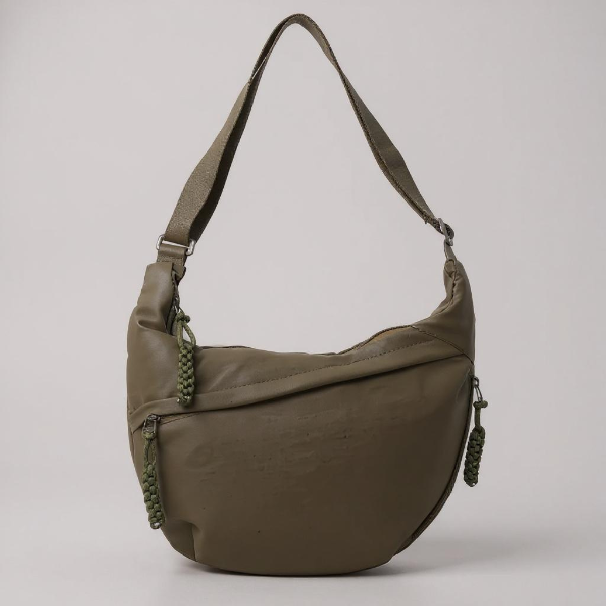 Women's Nylon Crossbody Bag with Multiple Zip Pockets