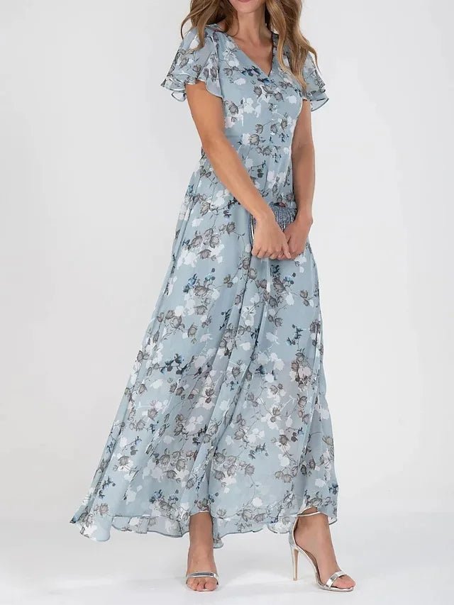 Women's Maxi Dress V-Neck Long Silhouette