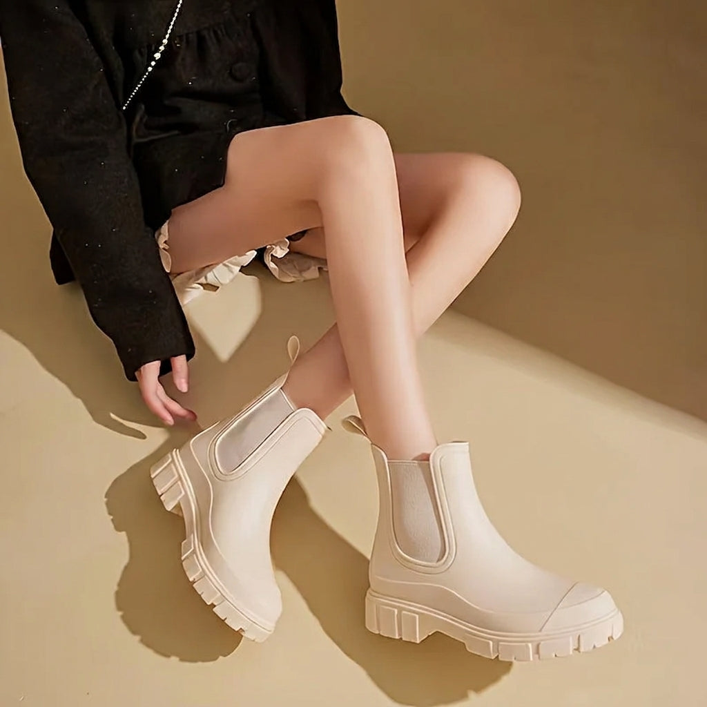 Women's Waterproof Rubber Rain Boots with Non-Slip Grip Sole