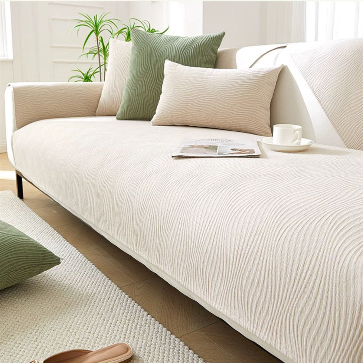 Stretch Chenille Sofa Cover - Non-Slip Couch Protector