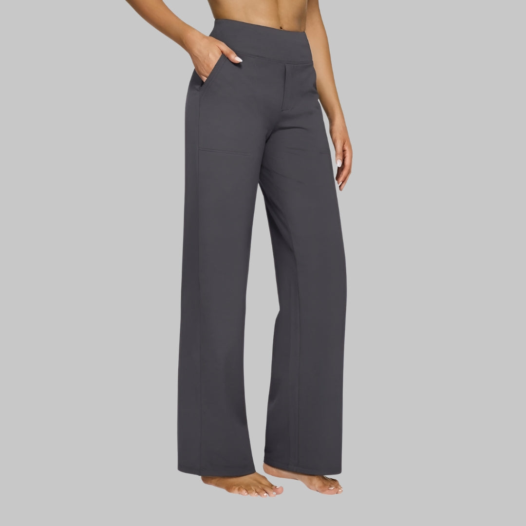 Women's High-Waist Stretch Pants – Soft Comfort Fit Trousers