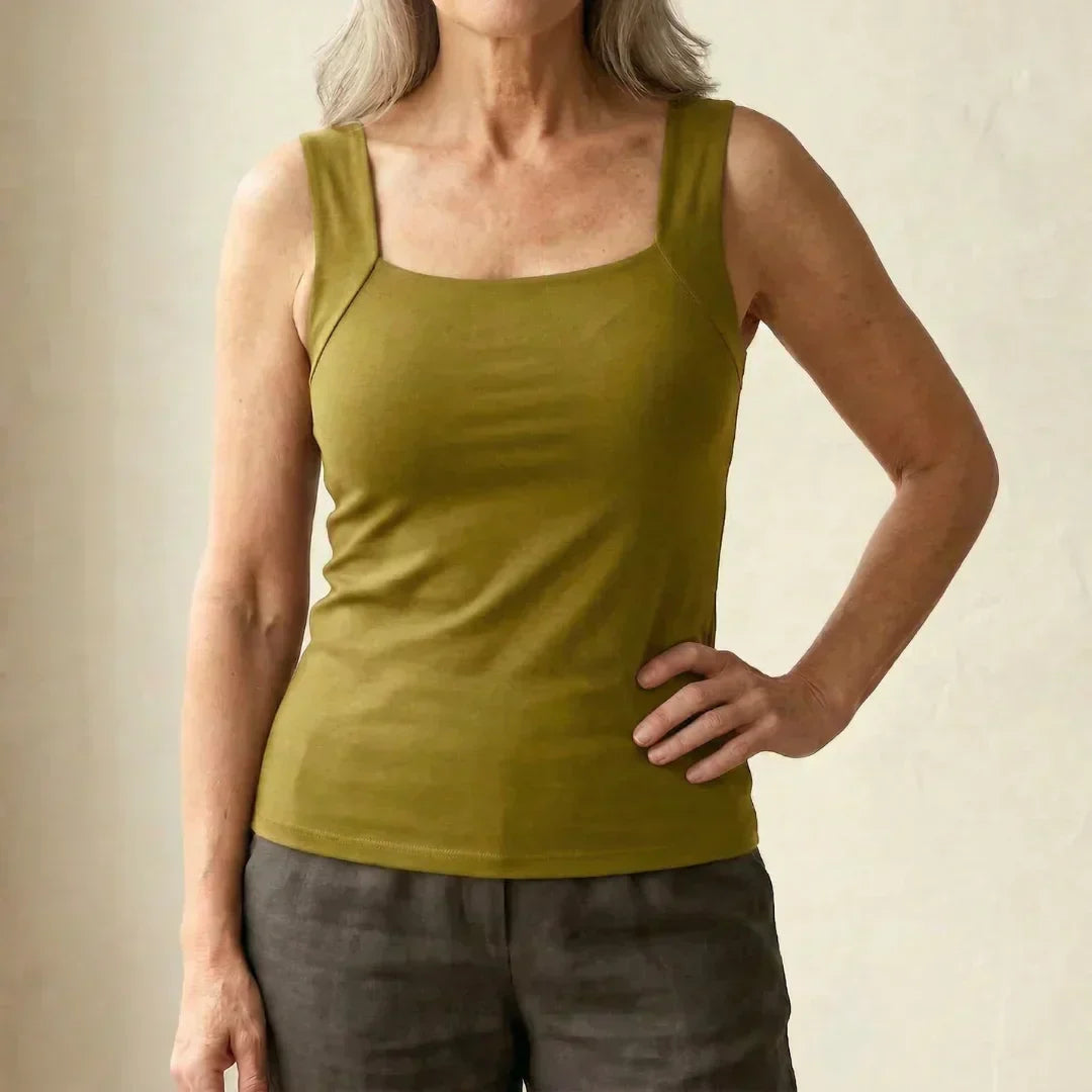 Women's Built-In Bra Tank Top - Soft Stretch Comfort Top