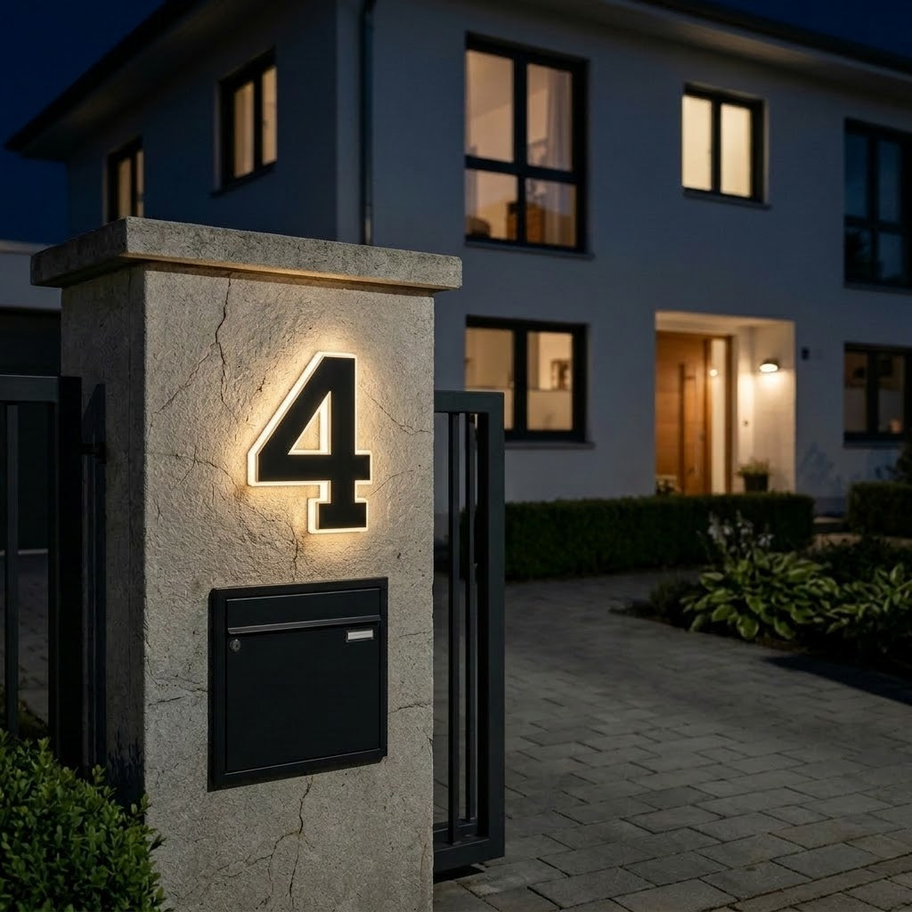 Solar Hausnummernschild – Automatisch leuchtend bei Dämmerung - Zorenza