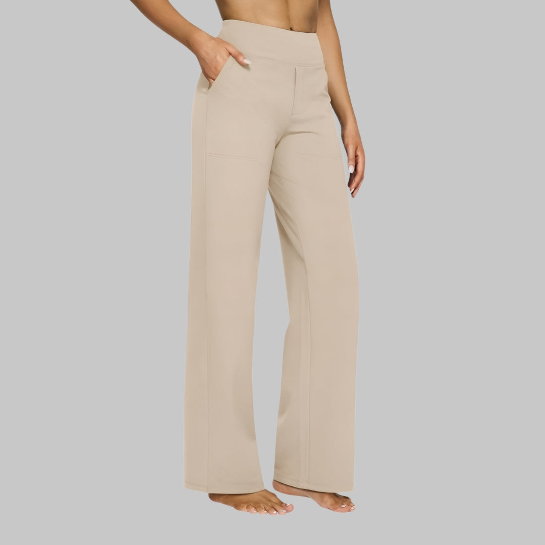 Women's High-Waist Stretch Pants – Soft Comfort Fit Trousers