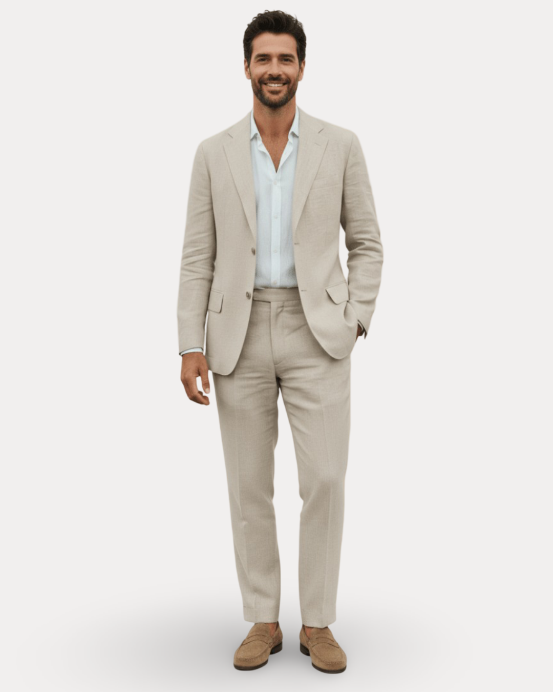 Men's Tailored Linen Suit – Breathable Wedding & Formal Wear