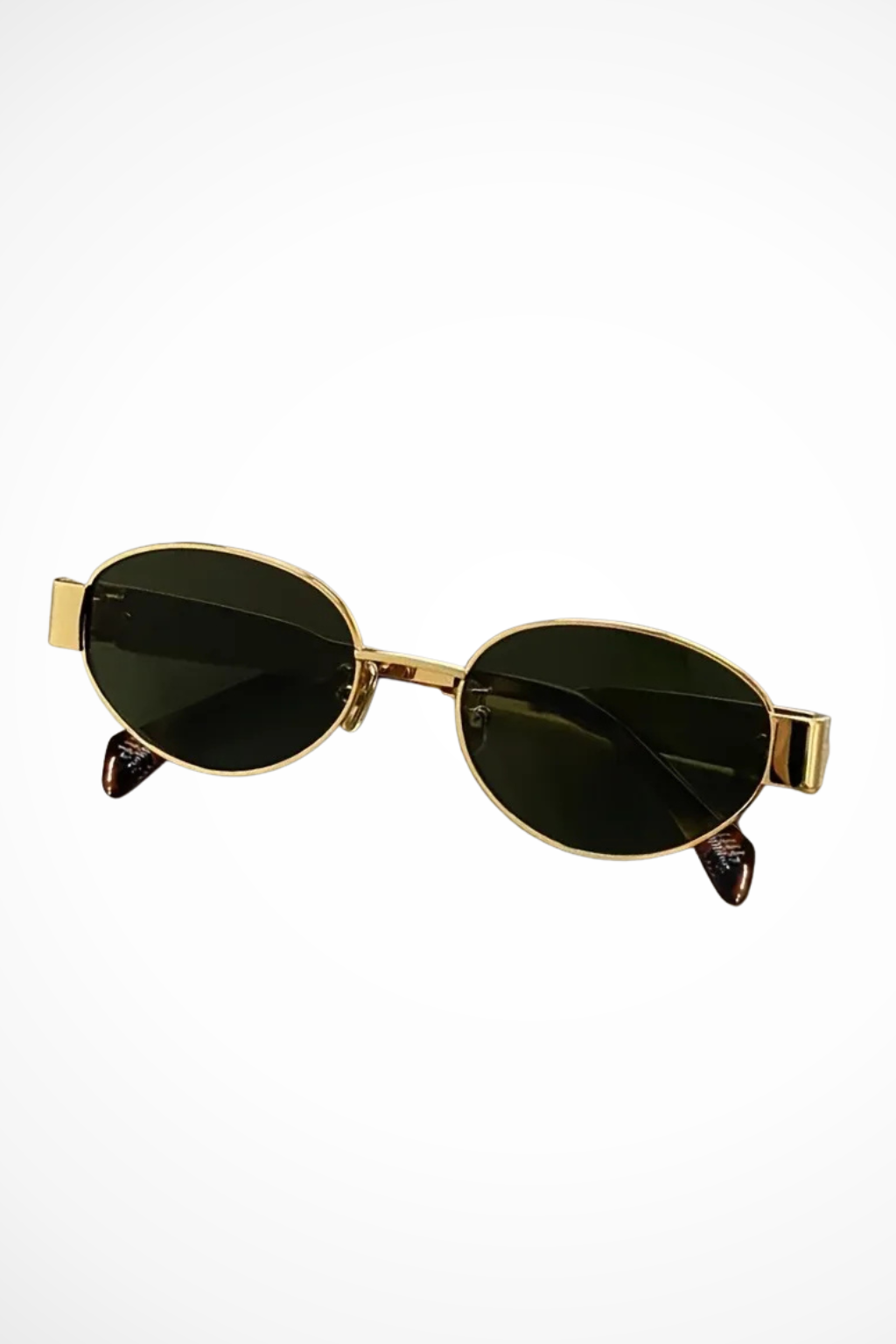 Women's Oval Metal Frame Sunglasses – Dark Tinted Lenses