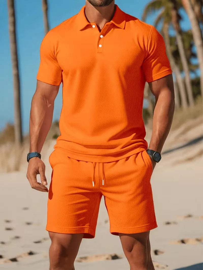 Men's Polo Shirt and Shorts Summer Set