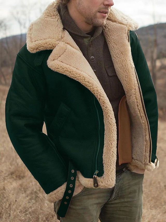 Men's Fleece Jacket Casual Fit Warm Layering Coat