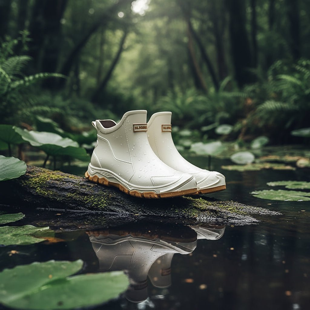 Women's Waterproof Rubber Boots - Ankle-High Rain Boots
