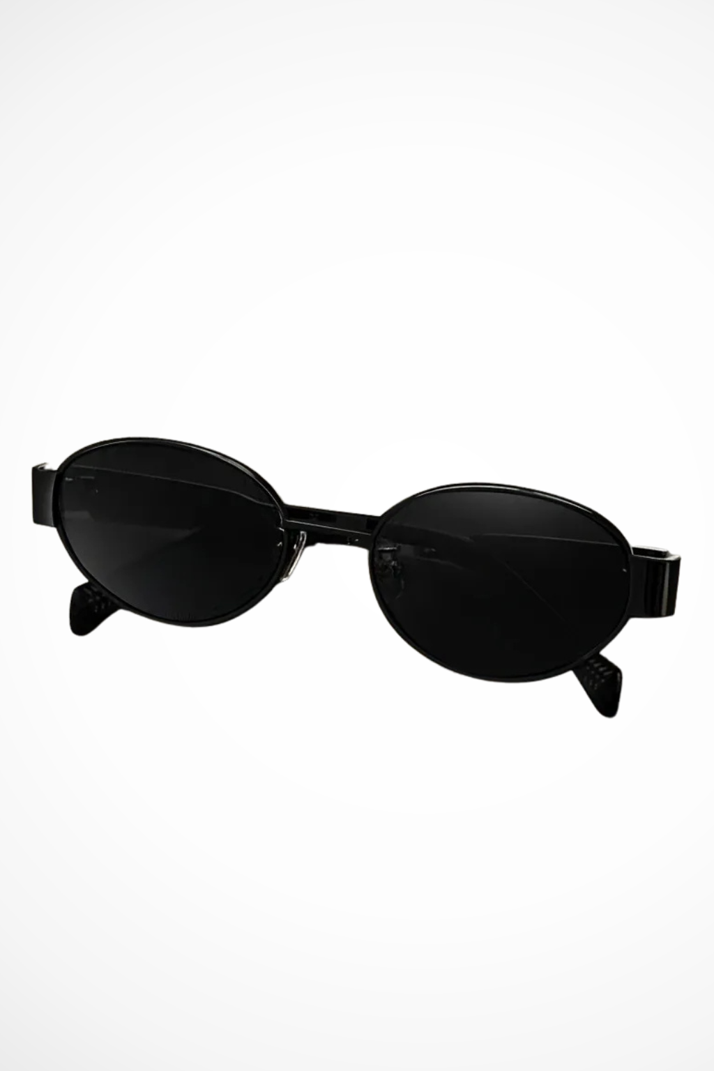 Women's Oval Metal Frame Sunglasses – Dark Tinted Lenses