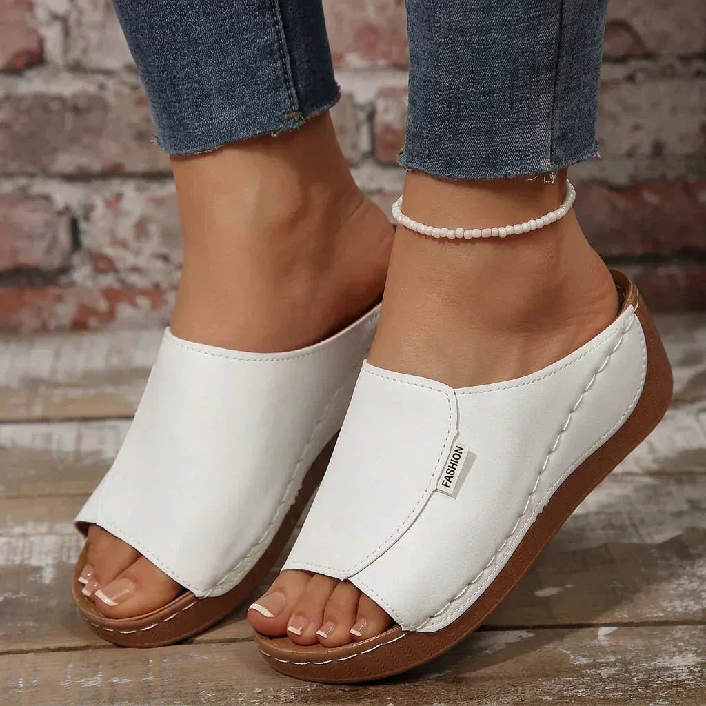 Women's Slip-On Sandals with Mid-Heel Platform