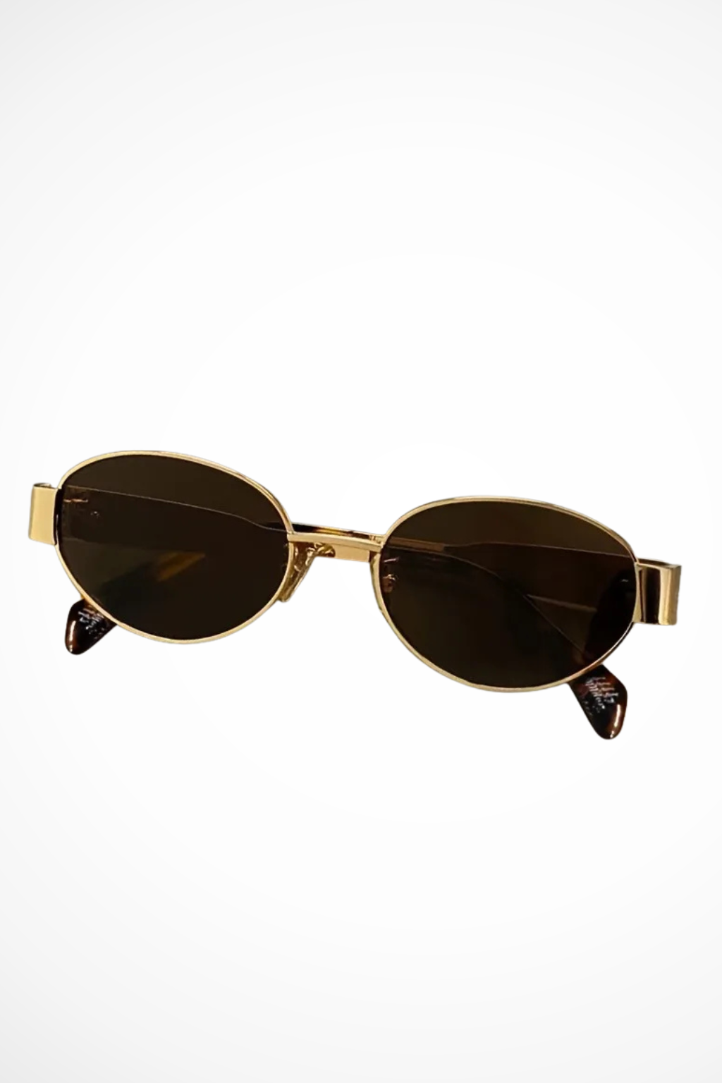 Women's Oval Metal Frame Sunglasses – Dark Tinted Lenses