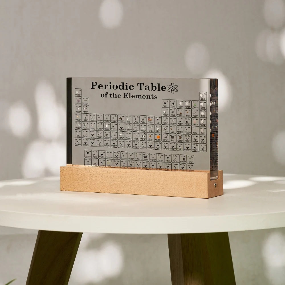 Illuminated Periodic Table Display – 83 Real Element Samples