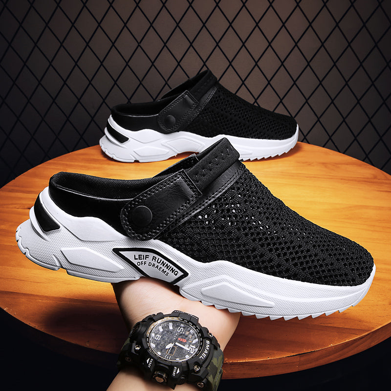 Men's Slip-On Sandals with Contoured Footbed and Non-Slip Rubber Outsole