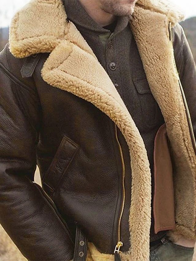 Men's Fleece Jacket Casual Fit Warm Layering Coat