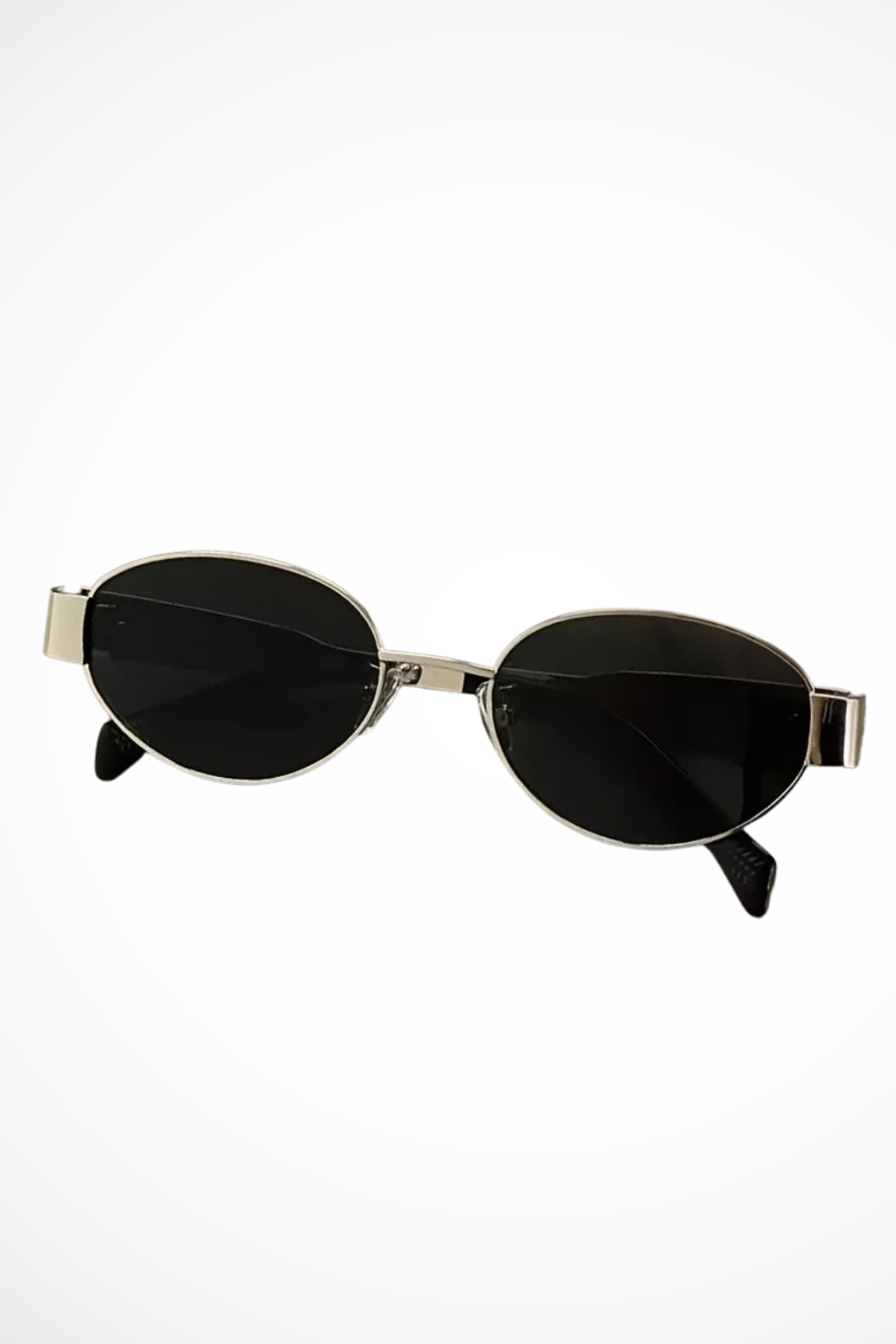 Women's Oval Metal Frame Sunglasses – Dark Tinted Lenses