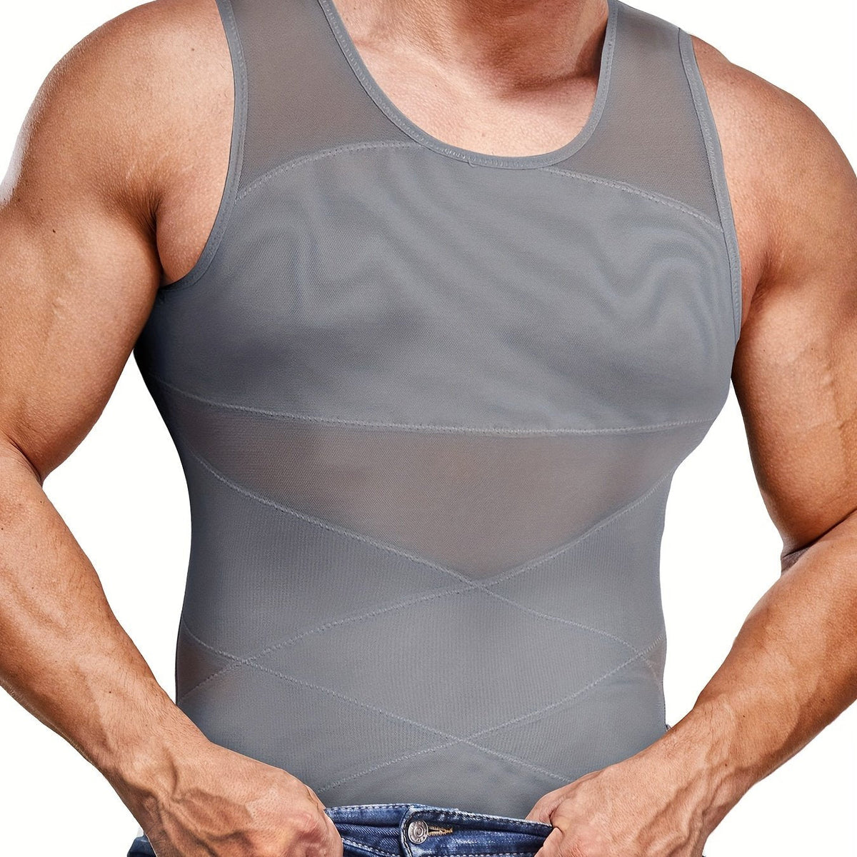 Men's Fitted Tank Top Sleeveless Muscle Vest Slim Fit
