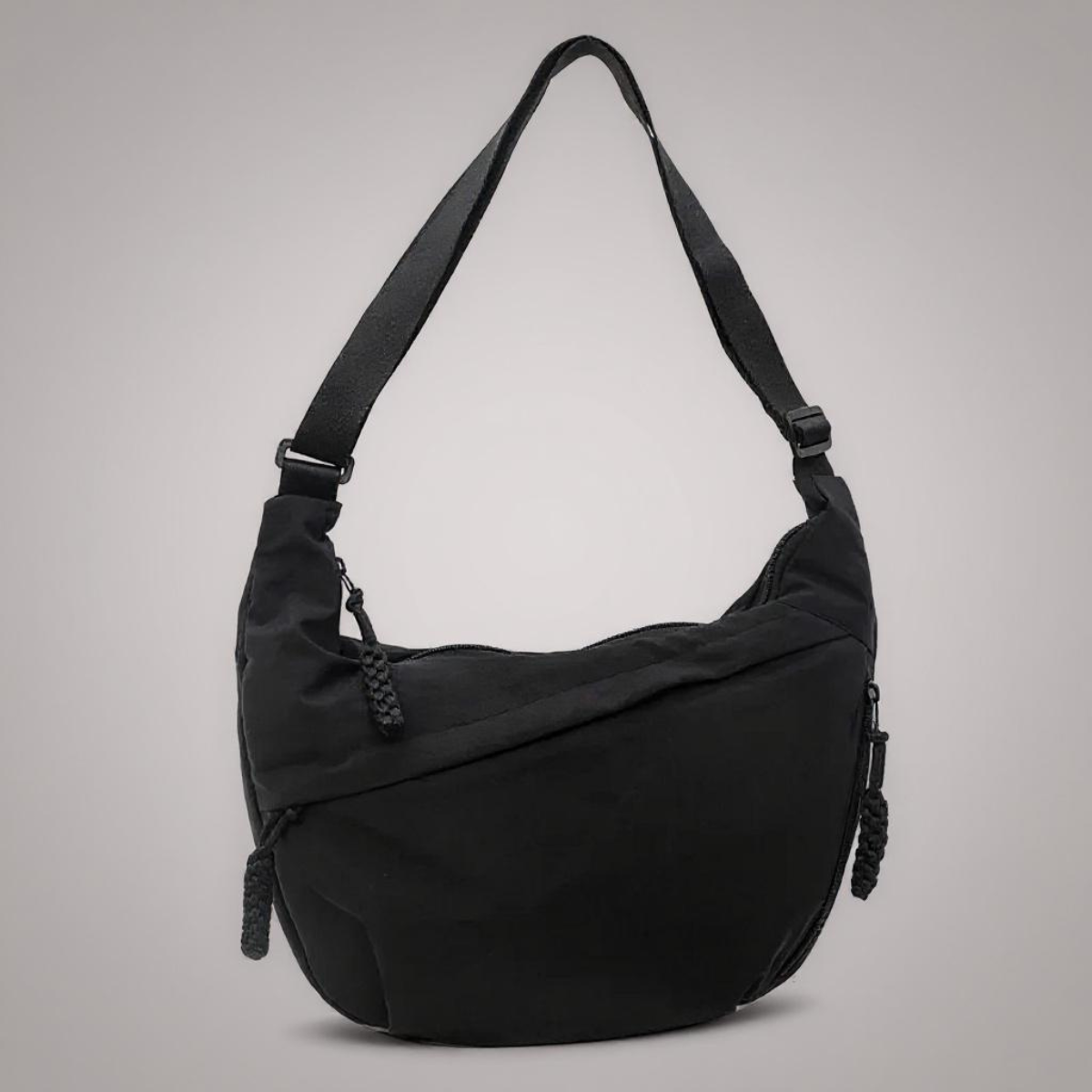Women's Nylon Crossbody Bag with Multiple Zip Pockets