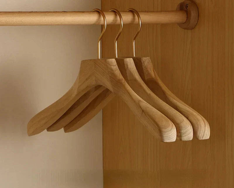 Camphor Wood Clothes Hangers, Wide-Shoulder Set of 2