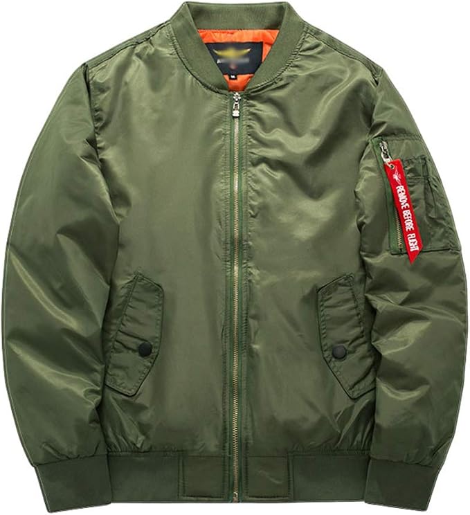 Men's Padded Bomber Jacket with Zip Pockets
