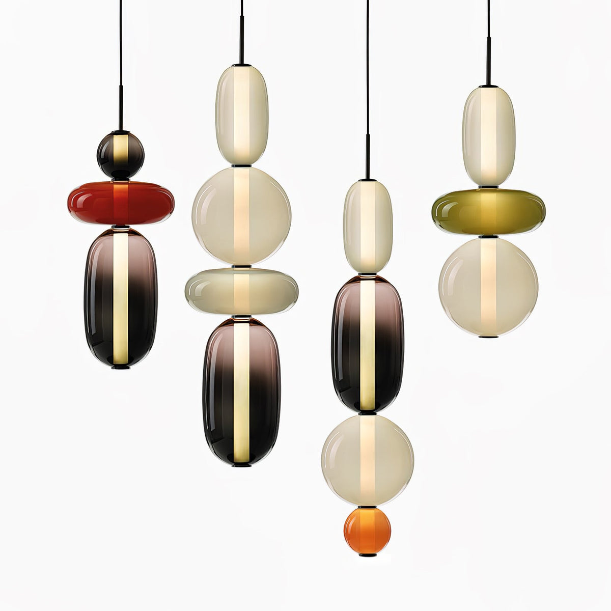 Glass Pendant Light - Colored Candy Glass Ceiling Lamp