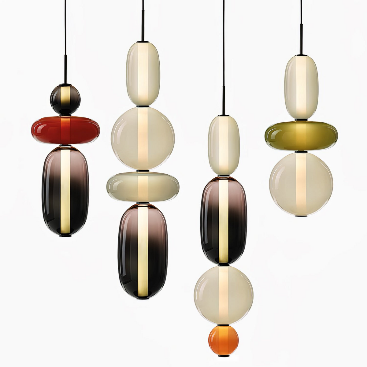 Glass Pendant Light - Colored Candy Glass Ceiling Lamp