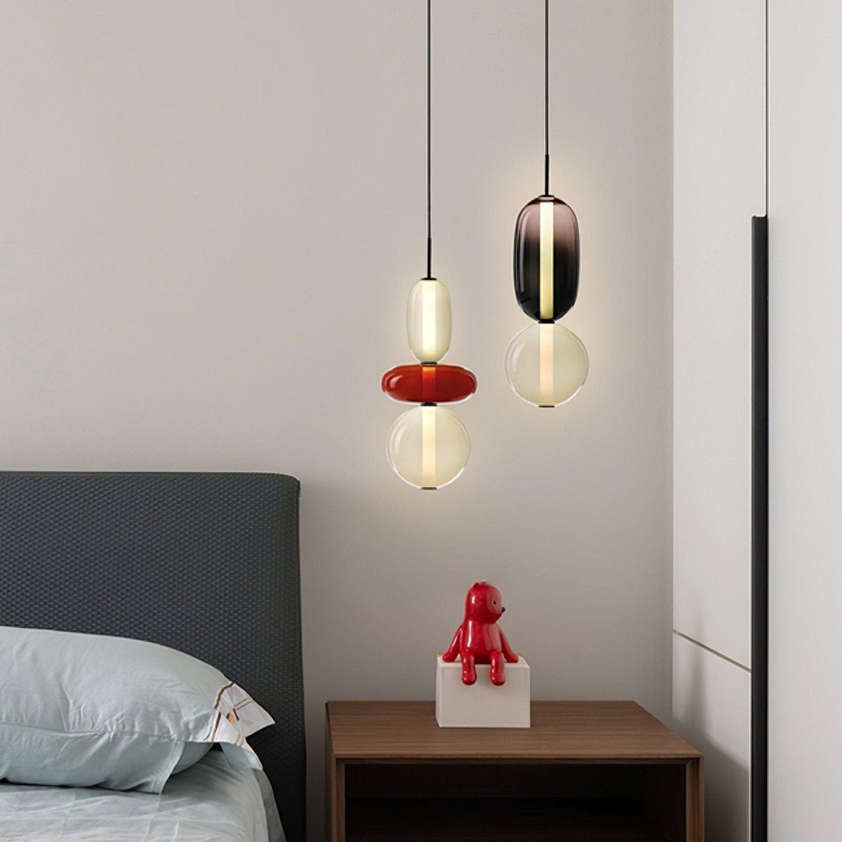 Glass Pendant Light - Colored Candy Glass Ceiling Lamp