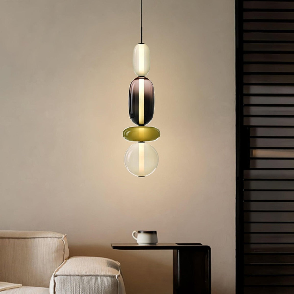 Glass Pendant Light - Colored Candy Glass Ceiling Lamp