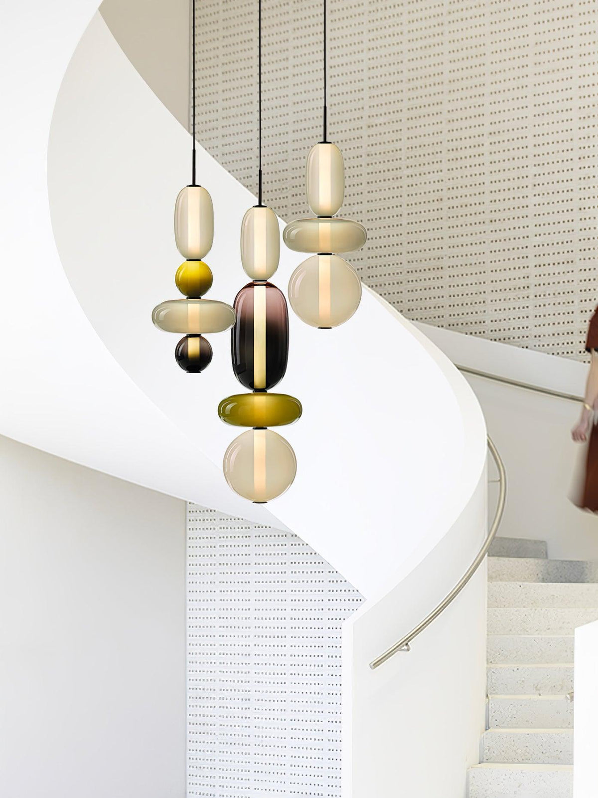 Glass Pendant Light - Colored Candy Glass Ceiling Lamp
