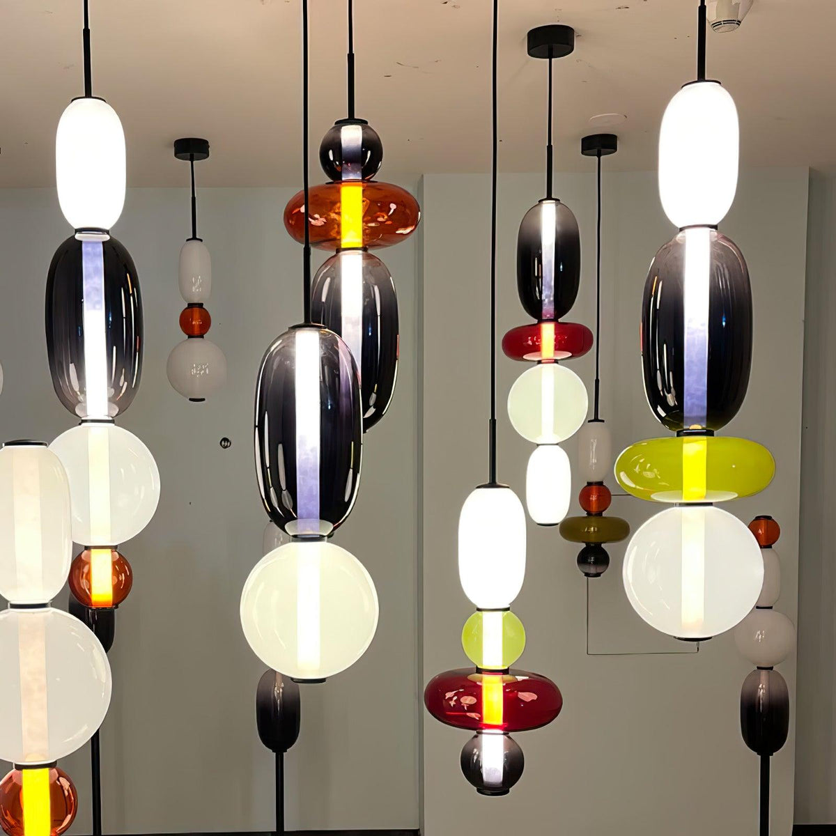 Glass Pendant Light - Colored Candy Glass Ceiling Lamp