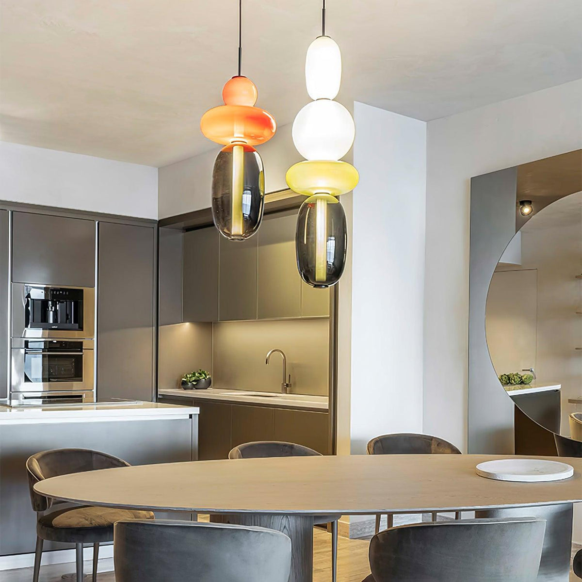 Glass Pendant Light - Colored Candy Glass Ceiling Lamp