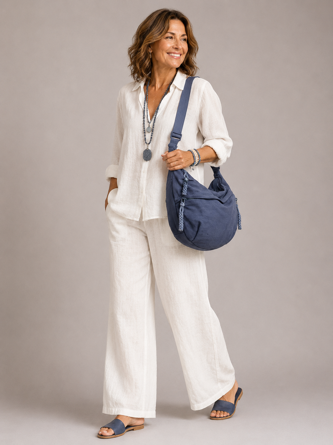 Women's Nylon Crossbody Bag with Multiple Zip Pockets