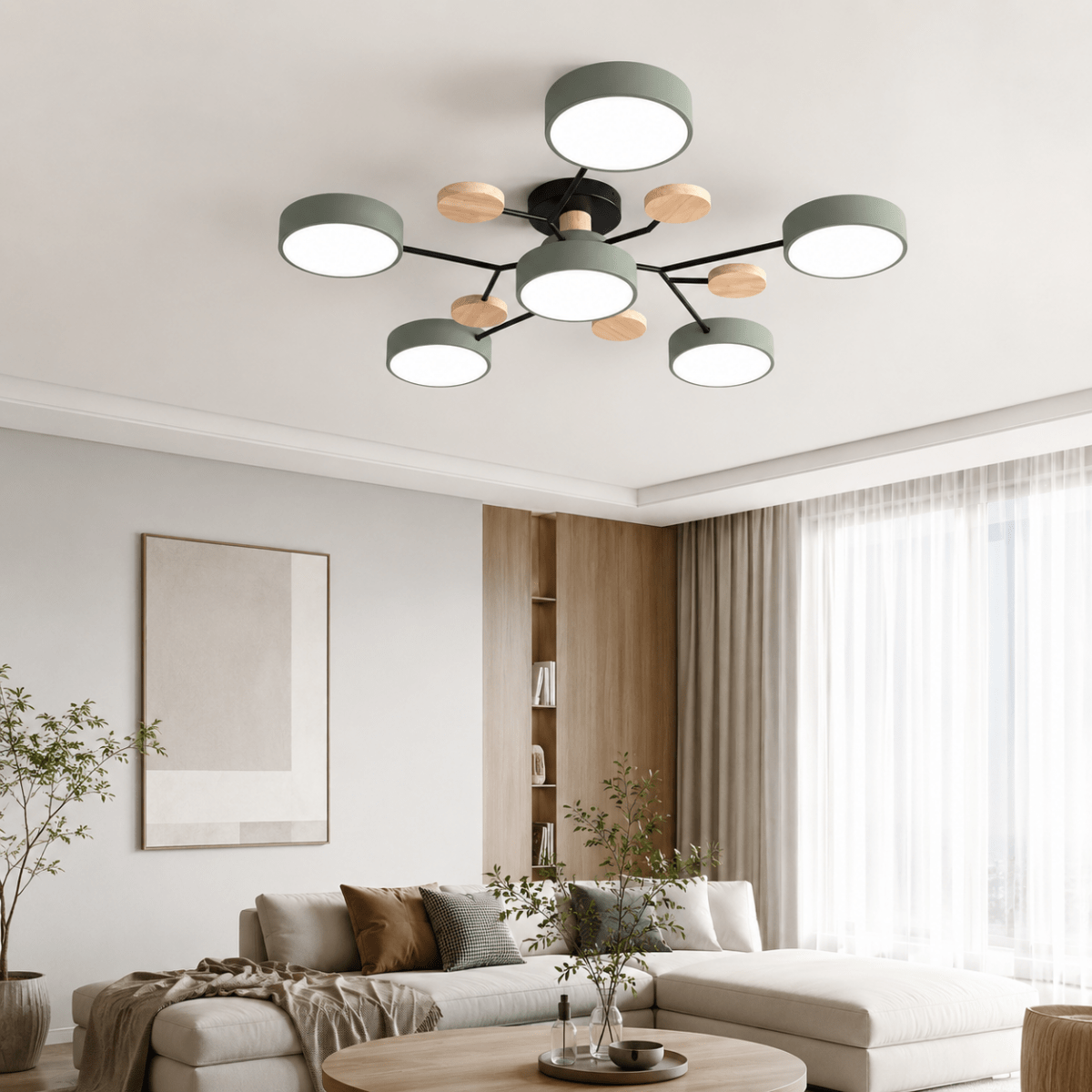 Modern Round LED Ceiling Light - Minimalist Multi-Head Fixture