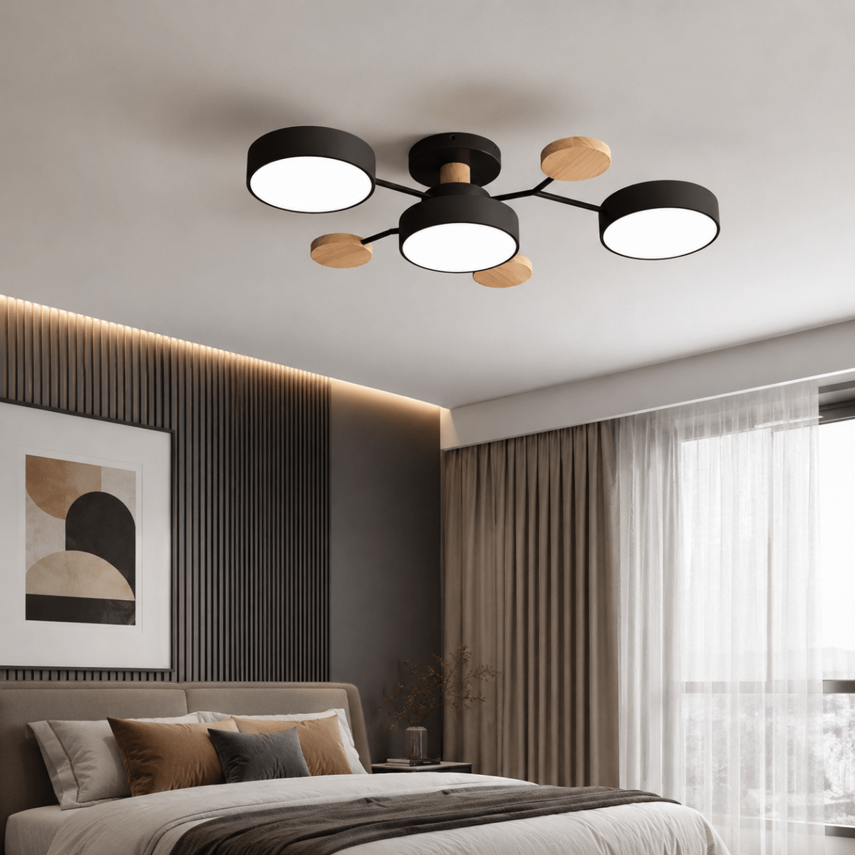 Modern Round LED Ceiling Light - Minimalist Multi-Head Fixture